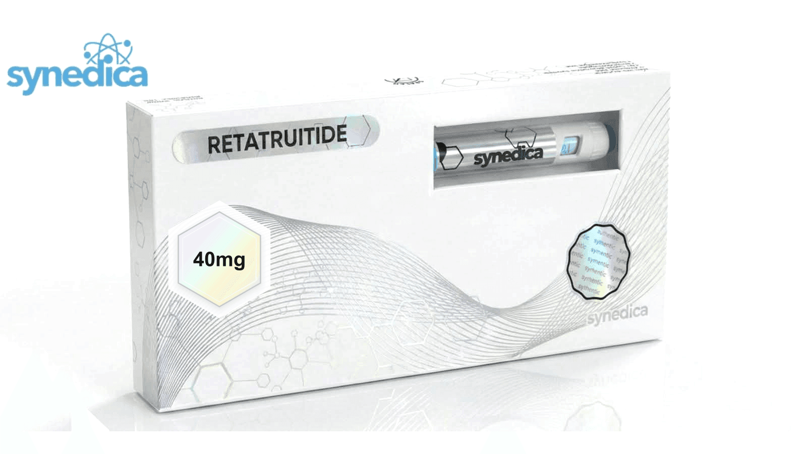 Cleaned Synedica Retatrutide 40mg packaging image